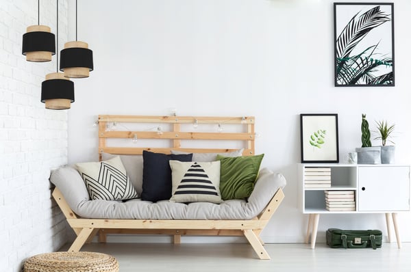 Hængende lampe, loftslysekrone, lampeskærm, boho juta