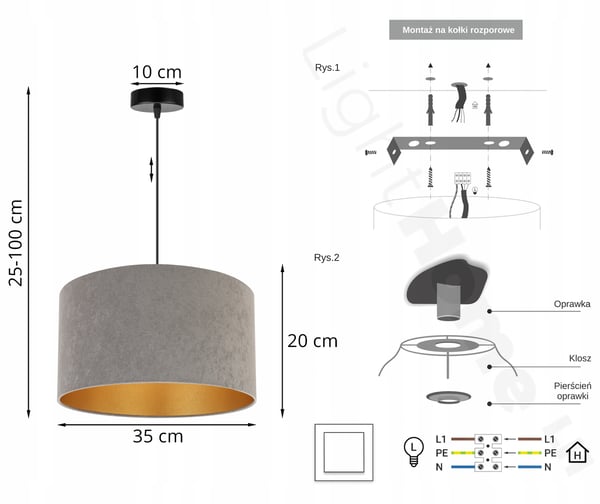 HÆNGENDE LAMPE LOFTSKRONE GYLDEN FLØJLSSKÆRM