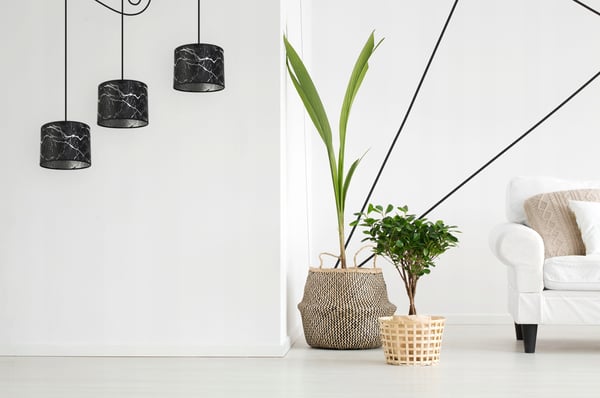 Lofthængende lampe, edderkoppemønster lampeskærm, sølv