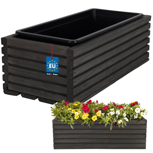 Kotarbau trälåda för terrass med insats antracitgrå 44 x 20 cm