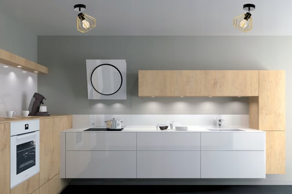 Lofthængende lampe med gylden LED-loftlampe
