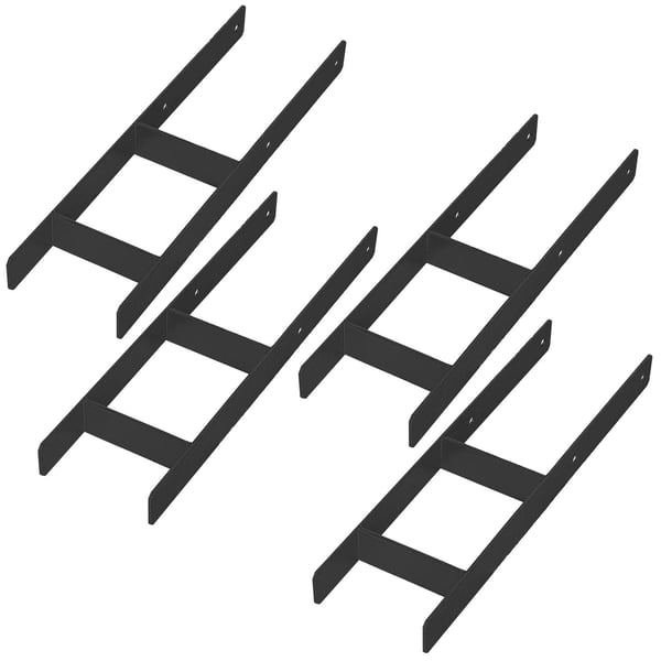 KOTARBAU® H-stolpebasis til indstøbningsanker sorte galvaniseret stål 160 mm 4-pak