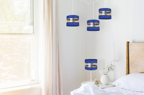 NATBORDLAMPE, ELEGANT GYLDET LAMPESKÆRM, 20 CM