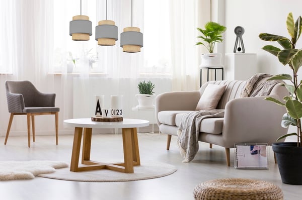Hængende lampe, loftslysekrone, lampeskærm, boho juta