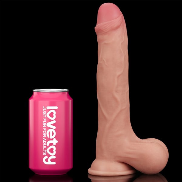 Lovetoy dildo Sliding Skin kaksoiskerrosrakenne 9,5"