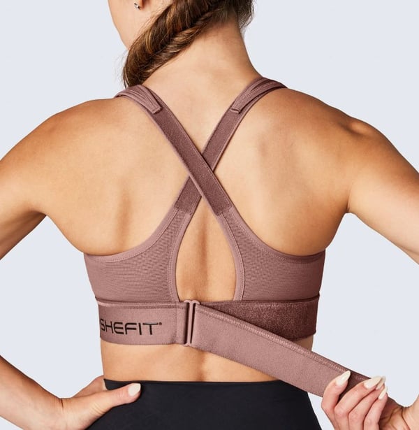 Shefit Sports-BH Stærk Støtte Justerbar Dusty Pink 6XL