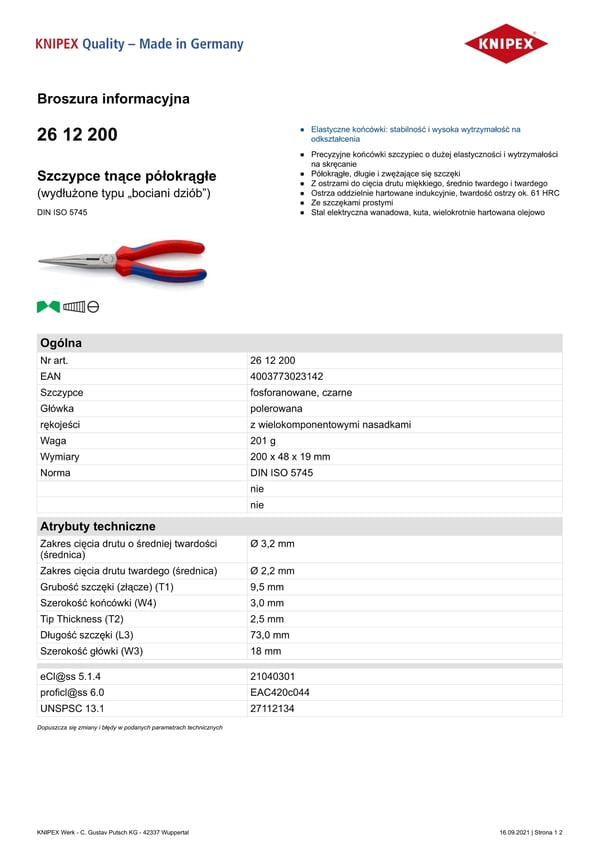 MUSTAT FOSFATOIDUT PIHDIT, KIILLOTETTU PÄÄ 200 MM - KN 26 12 200