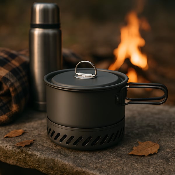 NC4203 Turist gryde med radiator aluminium med låg 1000ml Nils Camp