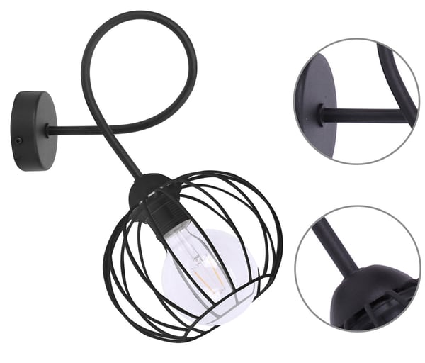 Metallvägglampa Loft Edison E27