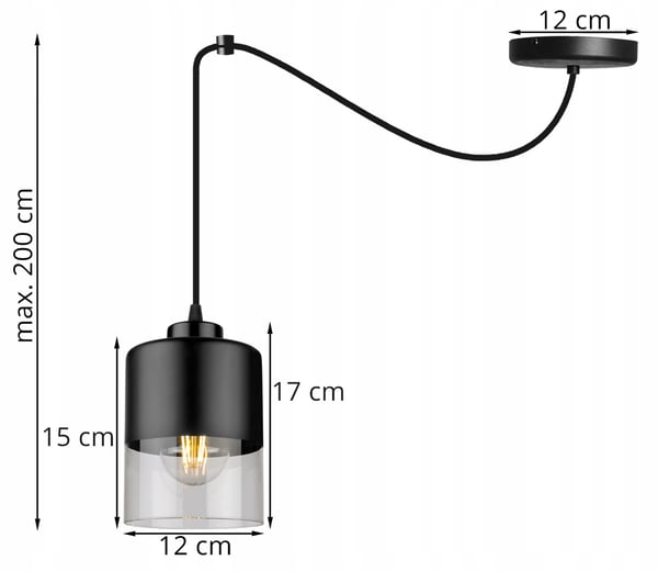 MODERNE LOFTHÆNGELAMPE I GLAS MED EDDEKRON
