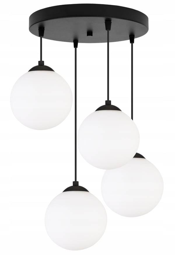 Lofthængelampe, kugle, sort, LED, 15 cm
