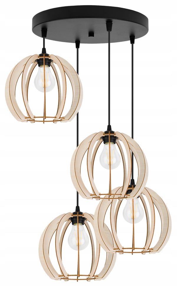 MODERN LED-TAKLAMPA I TRÄ