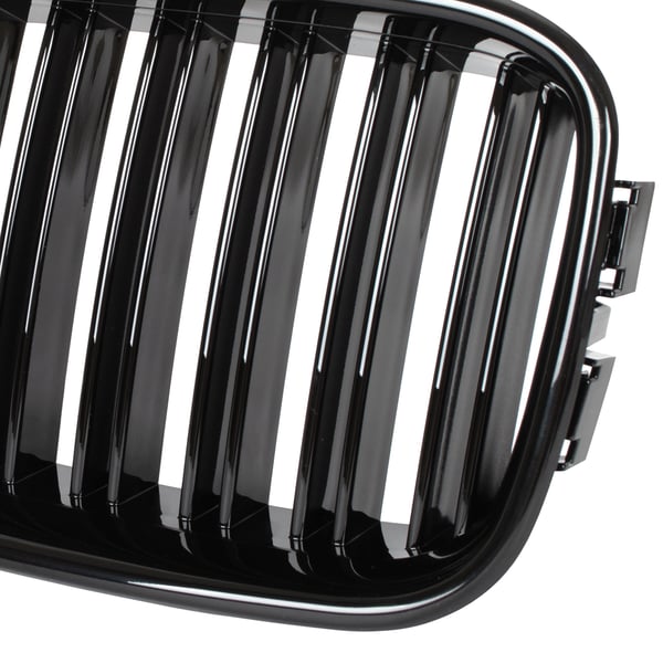BMW 3 E36 91-96 gitter mellem forlygterne (nyrerne) venstre + højre sæt SORT GLOSSY DOBBELT BAR