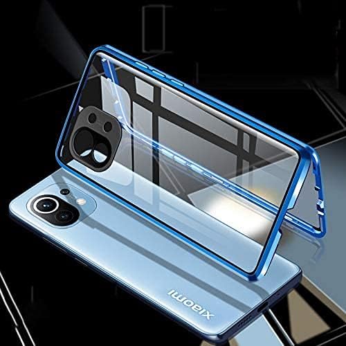 Beskyttende cover til Xiaomi Mi 11 Pro med gennemsigtig lilla magnetisk ramme