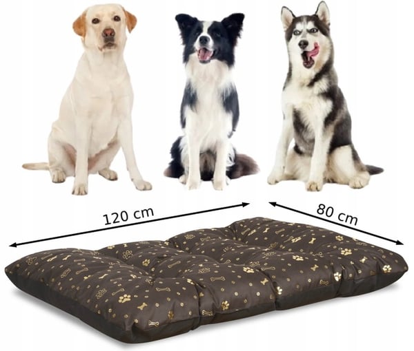 Hundbädd kudde PRESTIGE 120x80 cm vattentät ben guldfärgade