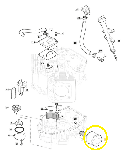 Öljynsuodatin LONCIN STIGA ESTATE 118551566/0 Alkuperäinen 1P92F 2P80F 2P82F