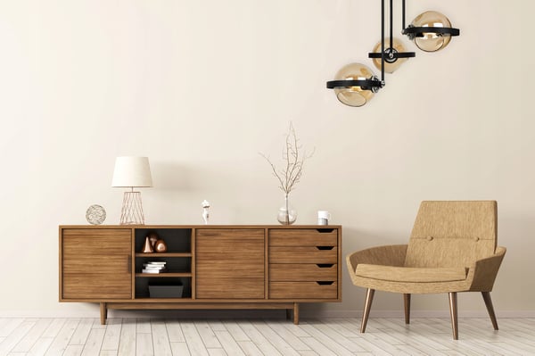 MODERNE HØJLAMPE MED HONNINGGLAS RING