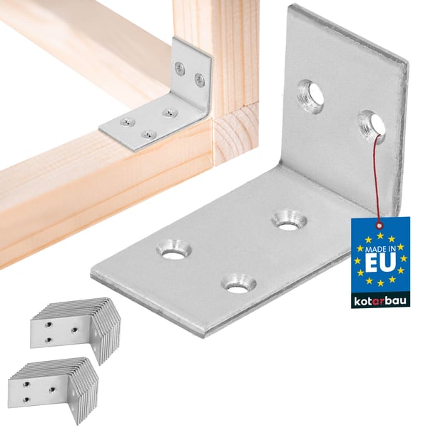 KOTARBAU® snedkervinkelkobbling rustfrit stål galvaniseret 30 x 45 x 25 mm sæt med 25 dele