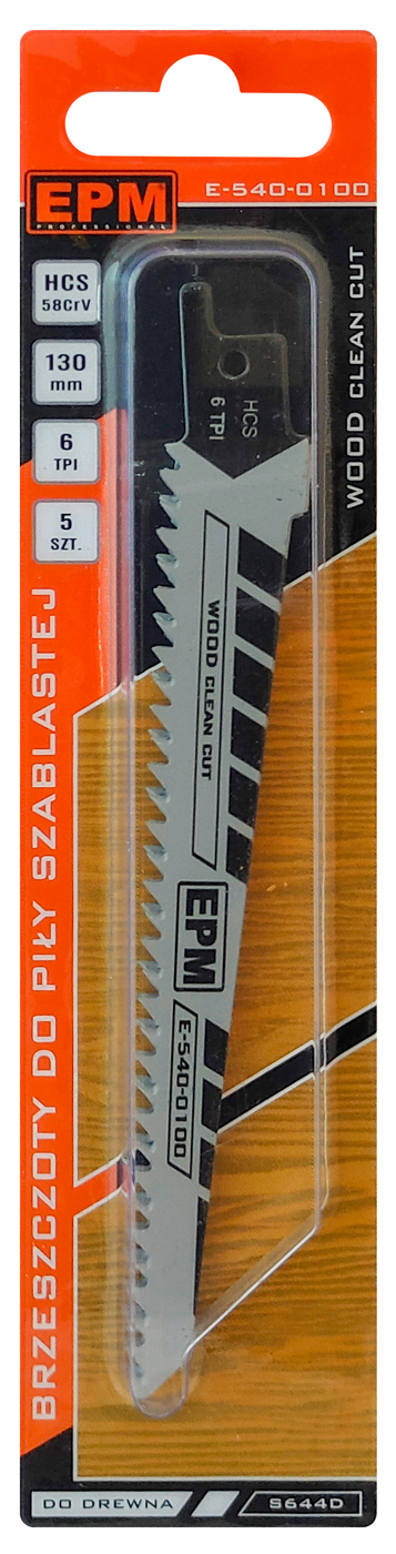 BAKOVERSAVKLING 150MM 6TPI TRÆ S644D 5 STK - E-540-0100