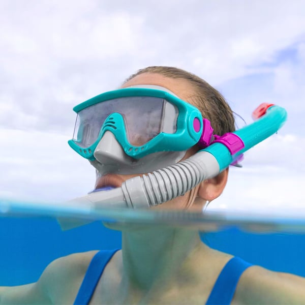 Dykkersæt: Maske med snorkel, svømmebriller + finner
