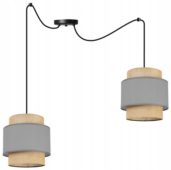 Hængende lampe, loftslysekrone, lampeskærm, boho juta