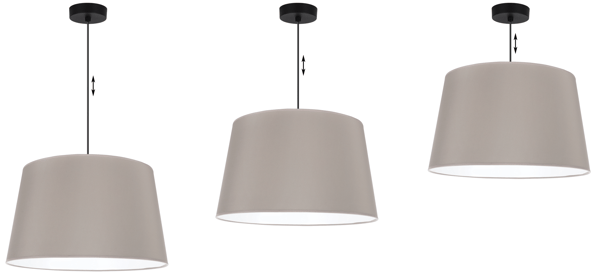 GAJA KEGLEHÆNGELAMPE SORT 1 FLAD OLIVEN LAMPESKÆRM 44CM