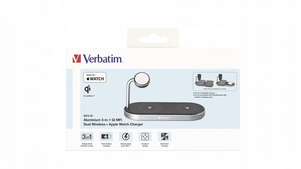 Verbatim WCS-03 3-i-1 Apple Watch iPhone-opladerstander