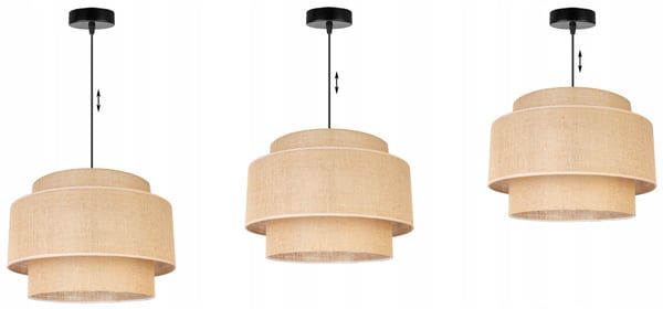 Hængende lampe, loftslysekrone, lampeskærm, boho juta