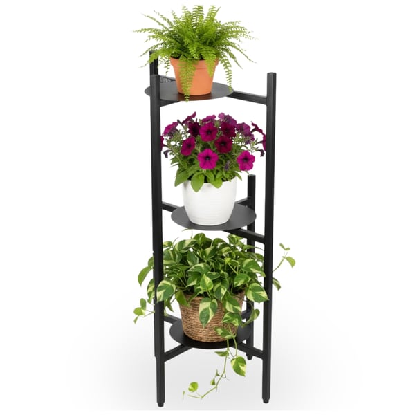 Metal blomsterstativ, stående blomsterstativ, planter, potter, 3 hylder, loft 81