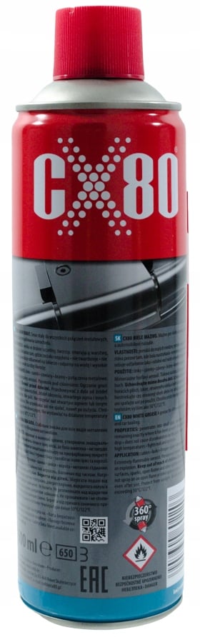 CX80 valkoinen rasva korin saranoiden lukoille 500 ml