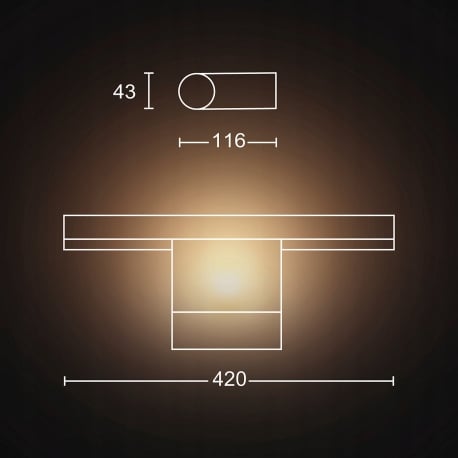 Philips Signify Hue hvid væglampe med integreret LED-kilde 13W