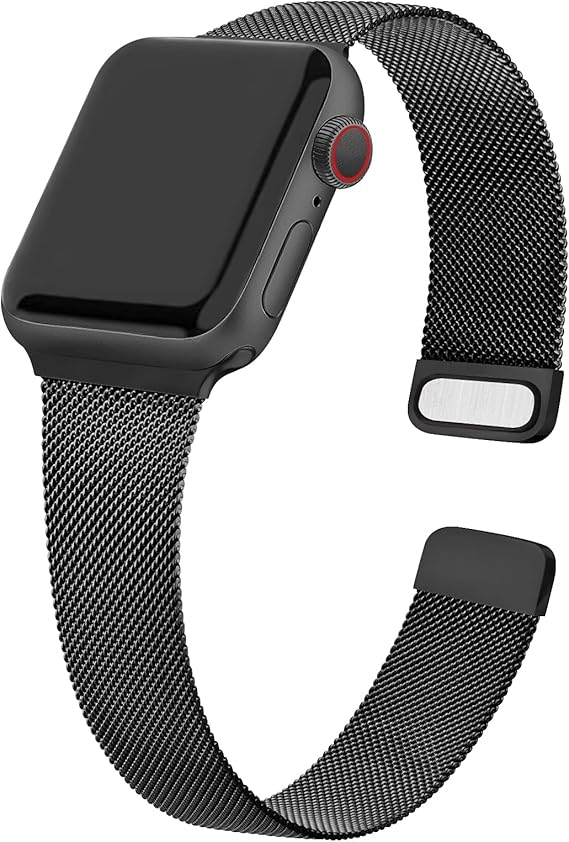 Apple Watch Rem 1/2/3/4/5/6/7/8/9/SE 38/40/41 mm Sort Stål