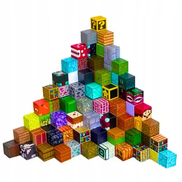 Minecraft pædagogisk magnetisk klodssæt 128 dele og figurer