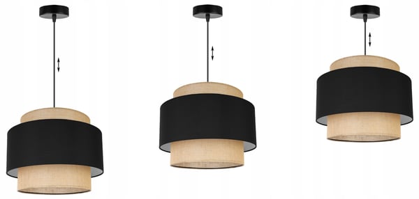 Hængende lampe, loftslysekrone, lampeskærm, boho juta
