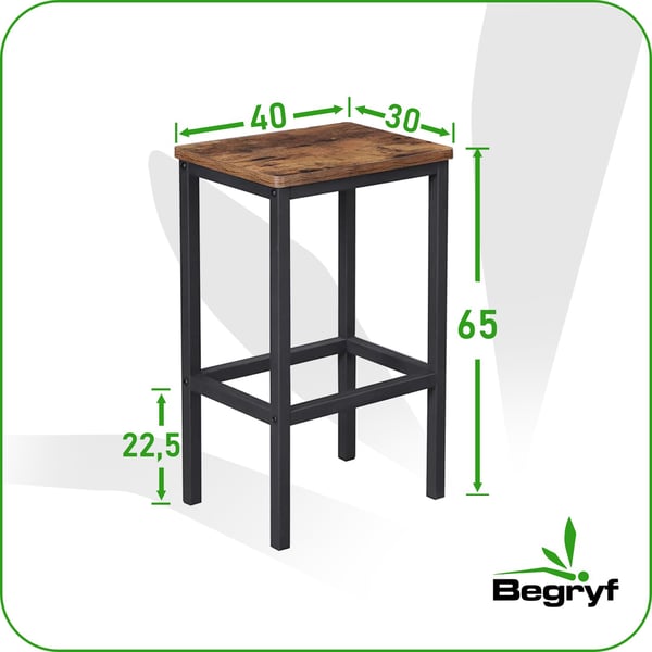 BEGRYF barstol mörkbrun modern kök 40x30x65 cm