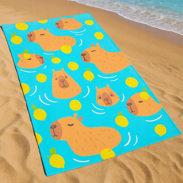 Mikrokuituinen rantapyyhe Capybara Nopeasti kuivuva 3D 150x75 cm