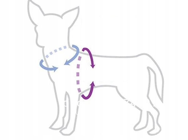 Stark lätt tryckfri hundsele med L-handtag