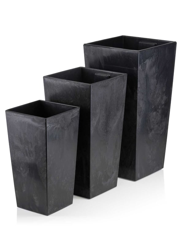 Porto sort betonblomkruka h46x25x25 cm