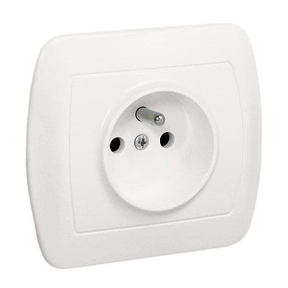 AKKORDSTIKKONTAKT 1-VEJ MED/LEDNING IP20 HVID - E131AA-KN046 AKKORDSTIKKONTAKT 1-VEJ MED/LEDNING IP20 HVID - E131AA-KN046