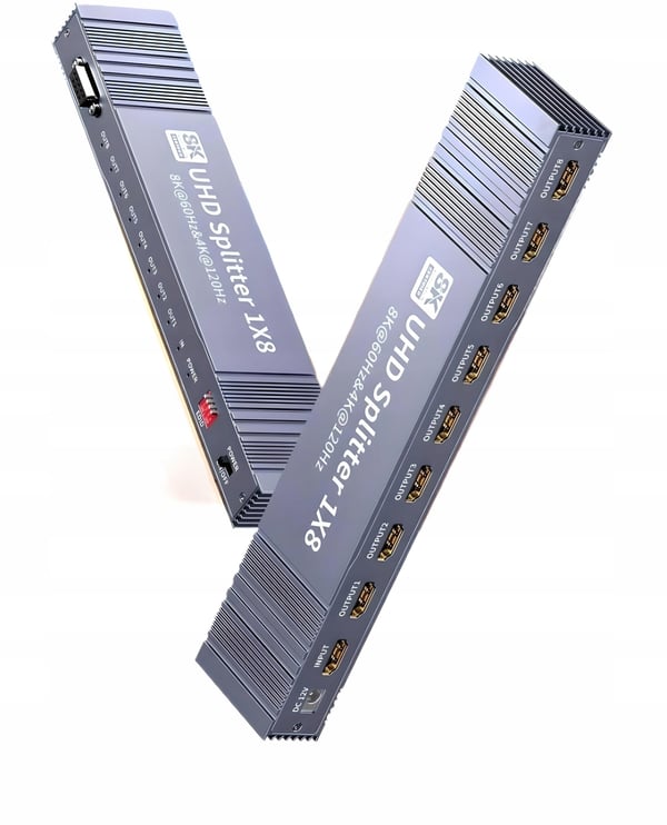 HDMI 2.1 SPLITTER 1x8 ULTRAHD SPLITTER HDCP 2.3 8K60HZ 4K 120HZ - 8 TV