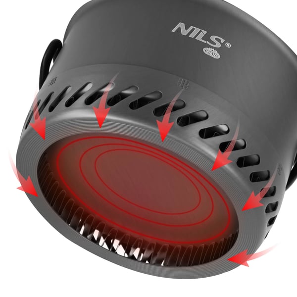 NC4203 Turist gryde med radiator aluminium med låg 1000ml Nils Camp
