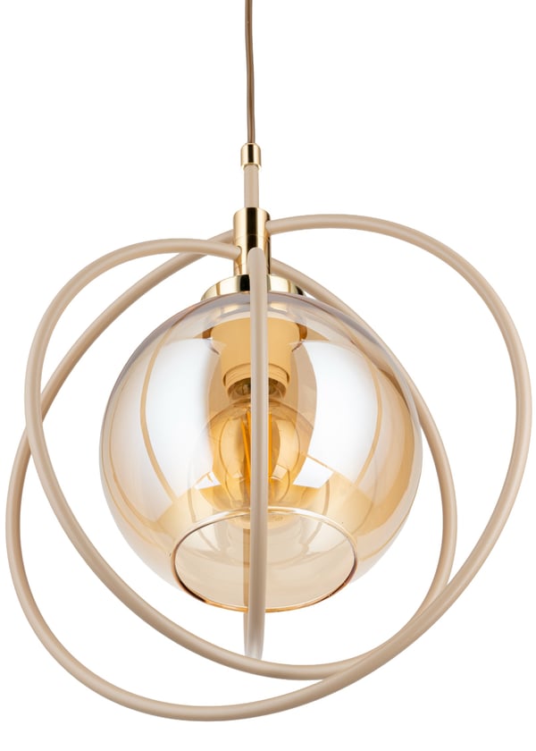 Nostra beige glaspendel lampe 1xE27