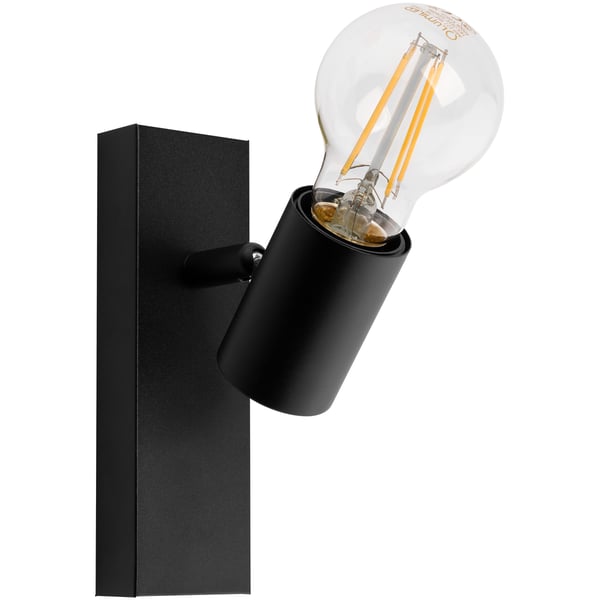 Væglampe LED Spotlight Loft Flytbar Wall Spot E27 GLASA Sort Lumiled