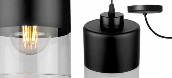 MODERNE LOFTHÆNGELAMPE I GLAS MED EDDEKRON