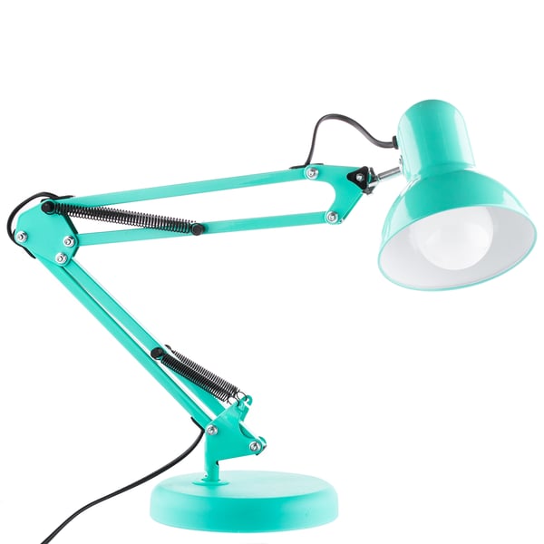 Pöytälamppu piirustustyöhön E27 TOBI minttu Lumiled ja klemmi työpöydälle