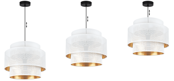 ASTI TRIO HÆNGELAMPE HVIDGULD 35CM MESH