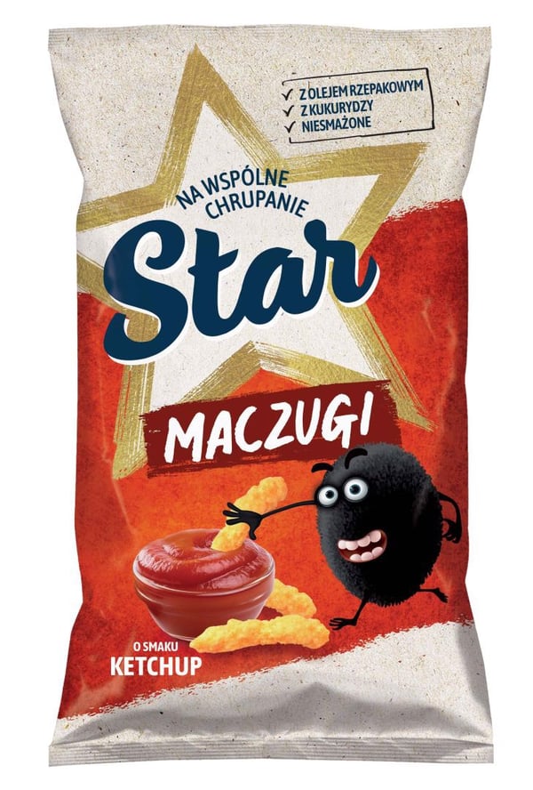 Star Maczugi Ketsupin makuiset maissilastut 80 g Star Maczugi Ketsupin makuiset maissilastut 80 g