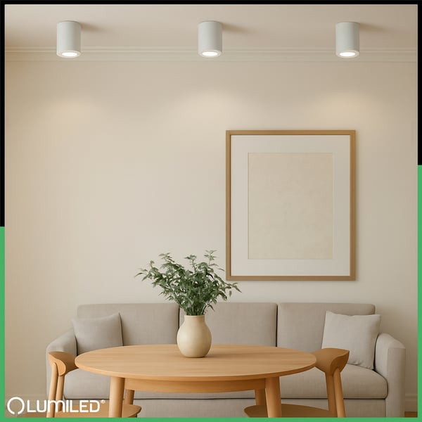 Påbygningsmonteret HALOGEN Spot Tube Flytbar Armatur LUNDO GU10 LUMILED Rund Hvid 80mm