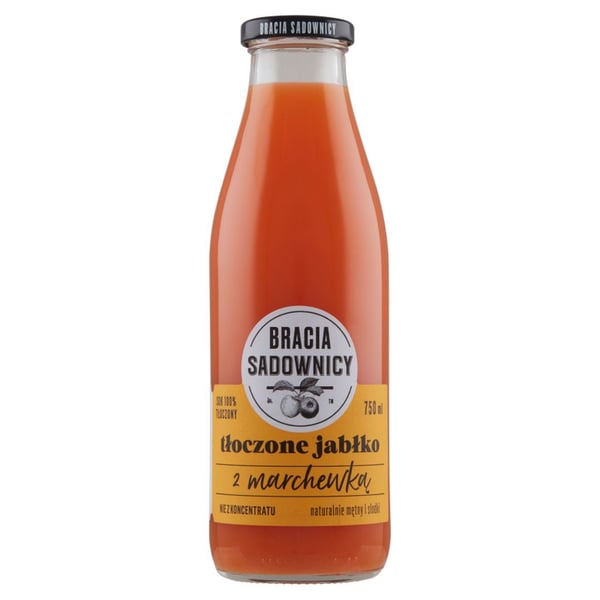 Brothers Orchardists pressad æble- og gulerødsjuice 750 ml