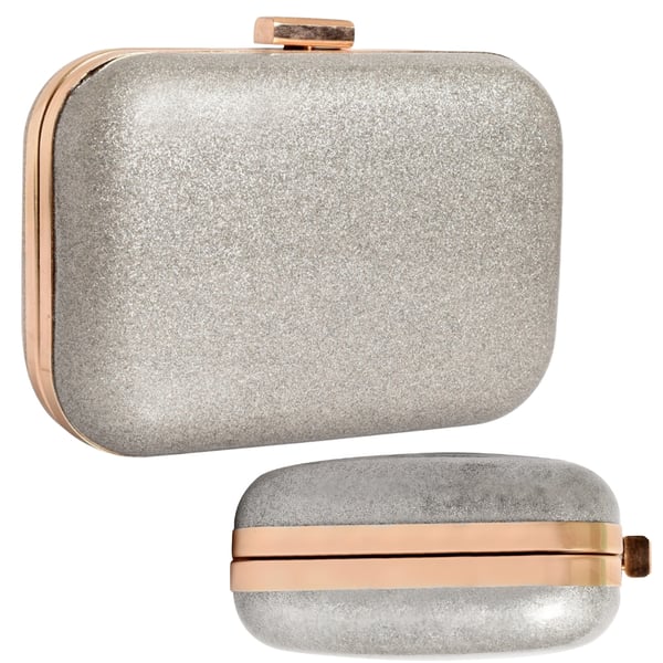 Messenger-taske, clutch, lille sølvfarvet, aftentaske, formel, mini-bryllup